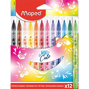 MAPED MINI CUTE COLOURING IN MARKERS PACK 12