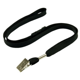 ALLIGATOR CLIP LANYARD WITH SAFETY BREAKAWAY BLACK