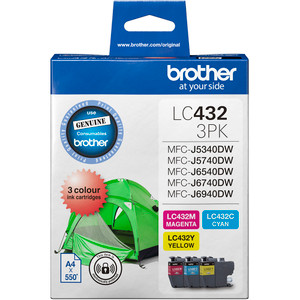 Brother LC-432-3PKS Ink Cartridge 3 Colour Value Pack CYM