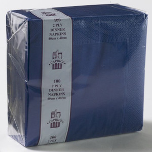 DINNER NAPKINS DEEP COLOURS 2 Ply Dark Blue 1/8 Fold Bx1000