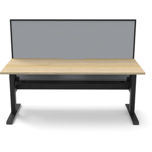 Rapidline Boost Static Single Sided Workstation + Screen + Cable Tray 1500mmW Oak/Black