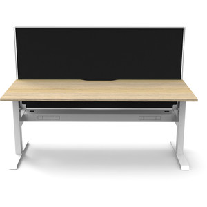 Rapidline Boost Static Single Sided Workstation + Screen + Cable Tray 1800mmW Oak/White