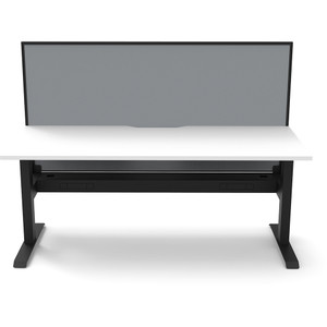 Rapidline Boost Static Single Sided Workstation + Screen + Cable Tray 1800mmW White/Black