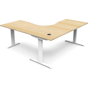 Rapidline Boost Static Corner Workstation 1800/1500W x 750D x 730mmH Oak/White