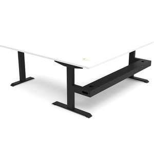 Rapidline Boost Static Corner Workstation + Tray 1800/1800W x 750D x 730mmH White/Black