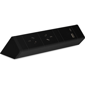 Rapidline Athena Power Rail Kit 2 GPO + 1 USB-A + 1 USB-C Black