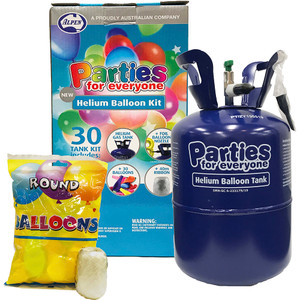 Alpen Occasions Helium Balloon Kit Gas Tank 30 Balloons And Ribbon