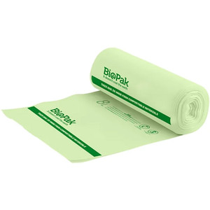 BioPak Compostable Bin Liners 8 Litres Green, Roll of 25 (PSBC0002)
