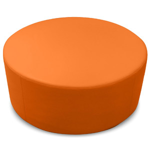 K2 Marbella Mawson Senior Round Ottoman 1000mm Diameter Orange PU Leather