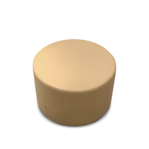 K2 Marbella Flinders Senior Round Ottoman Beige PU Leather
