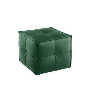 K2 Marbella Cube Square Ottoman Green PU Leather