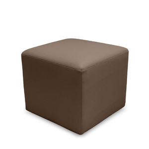 K2 Marbella Cook Junior Square Ottoman Dark Brown PU Leather