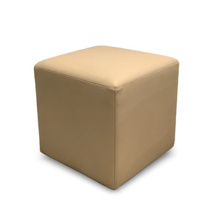 K2 Marbella Cook Senior Square Ottoman Beige PU Leather