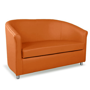 K2 Marbella Kelly Tub Chair 2 Seater 1210W x 680D x 760mmH Orange PU Leather