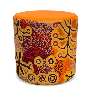 K2 Orange Dust Spectrum Eva Round Ottoman 450mm Diameter Golden Orange