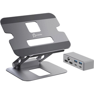 J5Create JTS427 Dual HDMI Multi-Angle Docking Laptop Stand 16 Inch Grey