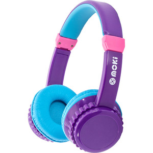 Moki Play Safe Volume Limited Bluetooth Headphones Purple and Aqua