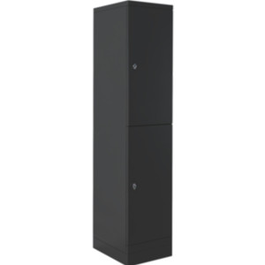 Steelco Flush Front Locker 2 Door 400W x 500D x 1890mmH Black Satin