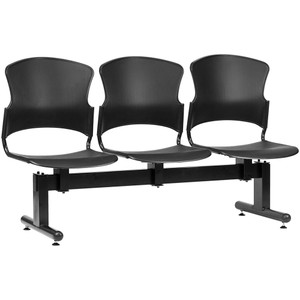 Focus 3 User Beam Seating Metal Frame Plastic Seat Black