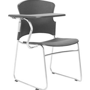 Focus Chair With Right Hand Side Tablet Arm Chrome Sled Base Black Plastic Seat