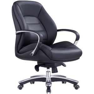 Magnum Low Back Executive Chair With Arms Black Leather