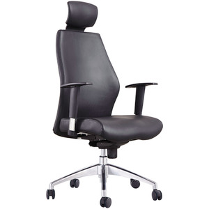 Ohio High Back Executive Chair With Arms And Headrest Black PU