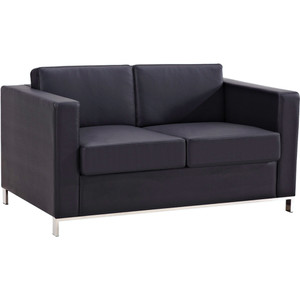 Plaza Lounge 2 Seater 1400W x 790D x 740mmH Black PU