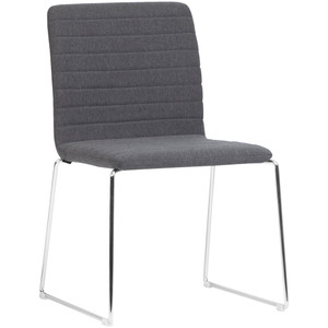 Raven Chair Chrome Sled Base Charcoal Fabric Seat