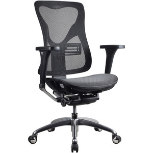 Renata Low Back Executive Chair With Arms Mesh Back And Seat Black