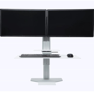 Sylex Uprite Ergo Sit2Stand Dual Monitor Workstation 700W x 620D Silver/White