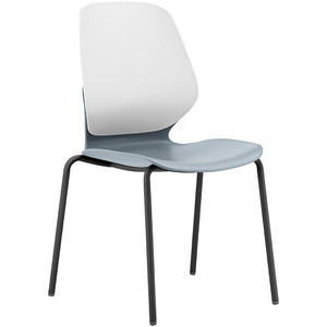 Sylex Kaleido 4 Leg Chair Polypropylene White Back Grey Seat No Arms