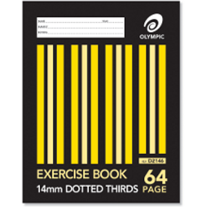 Olympic Exercise Book D2146 225 x 175mm 64 Page 14mm Dotted Thirds (140762)
