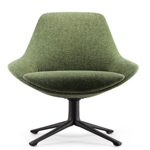 Lutie Club 4 Star Base Breakout Lounge Chair - Upholstered In OTE Fabrics - Lena - 353 (Olive) 755mm W x 730mm D x 760mm H | Solid Steel 4 Leg Leaf Base Finished In Black P/C