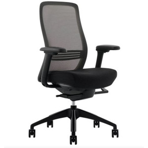 Konfurb Luna Mesh Back Chair with Arms Black Lumbar