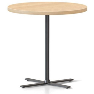 Kolo Side & Coffee Table,600DIAM X 587H 25MM Natural Oak Table Top,Black P/C Base