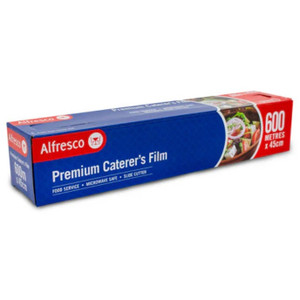 ALFRESCO CATERER'S FILM 45CM X 600M. CARTON OF 6 ROLLS