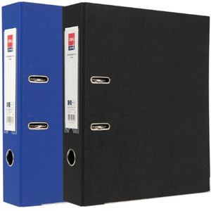 Deli Lever Arch File Foolscap 75mm Black