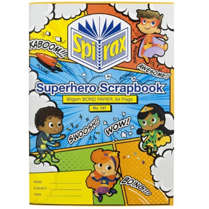 Spirax 157 Scrapbook 335x245mm 64 Page 90gsm Superhero 90gsm
