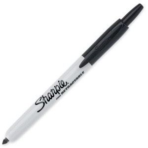 Sharpie Fine Retractable Permanent Marker Black, Box of 12