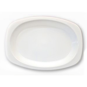 Disposable Plates Oval White 210mm x 300mm, Pack of 50