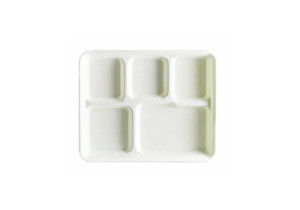 265x215mm Sugar Cane 5-Compartment Plate, Pack of 20