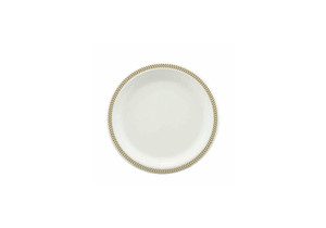 180mm Earth Sugar Cane Plate printed Rim Gold Leaf, Pack of 10