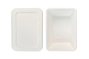 800ml Sugar Cane Containers With Sugar Cane Lids, Pack of 4