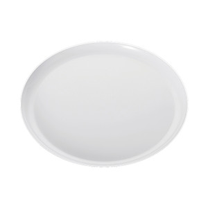 210mm Heavy Duty White Plate with Silver Rim, Pack of 10