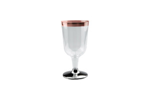200ml Wine Glass With Rose Gold Rim, Pack of 6
