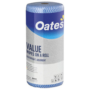 Oates (HW-035-VB) Value Wipes 30 x 50cm, 90 Wipes per Roll