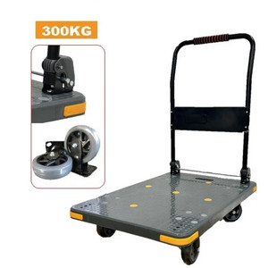 PLASTIC FOLDABLE TROLLEY 900mm(L) x 600mm(W), Load Capacity 300kg, Grey