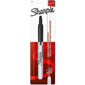 SHARPIE RETRACTABLE FINE BLACK SINGLE MARKER ON BLISTER CARD