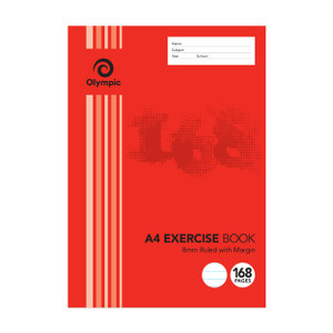 Olympic Exercise Book E816 A4 168 Page 8mm with Margin (197990)