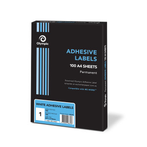 Olympic Labels Multipurpose Adhesive Square Corners 1UP 210 x 297mm, Box of 100 (198689)